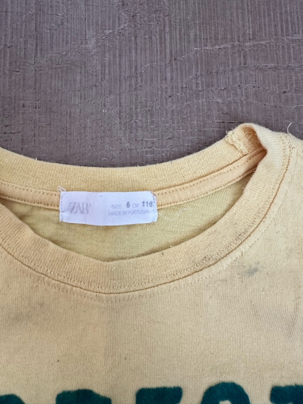 Zara Yellow Tee with Forest Trees Ocean Rivers Sun Graphic - Picture 4 of 6
